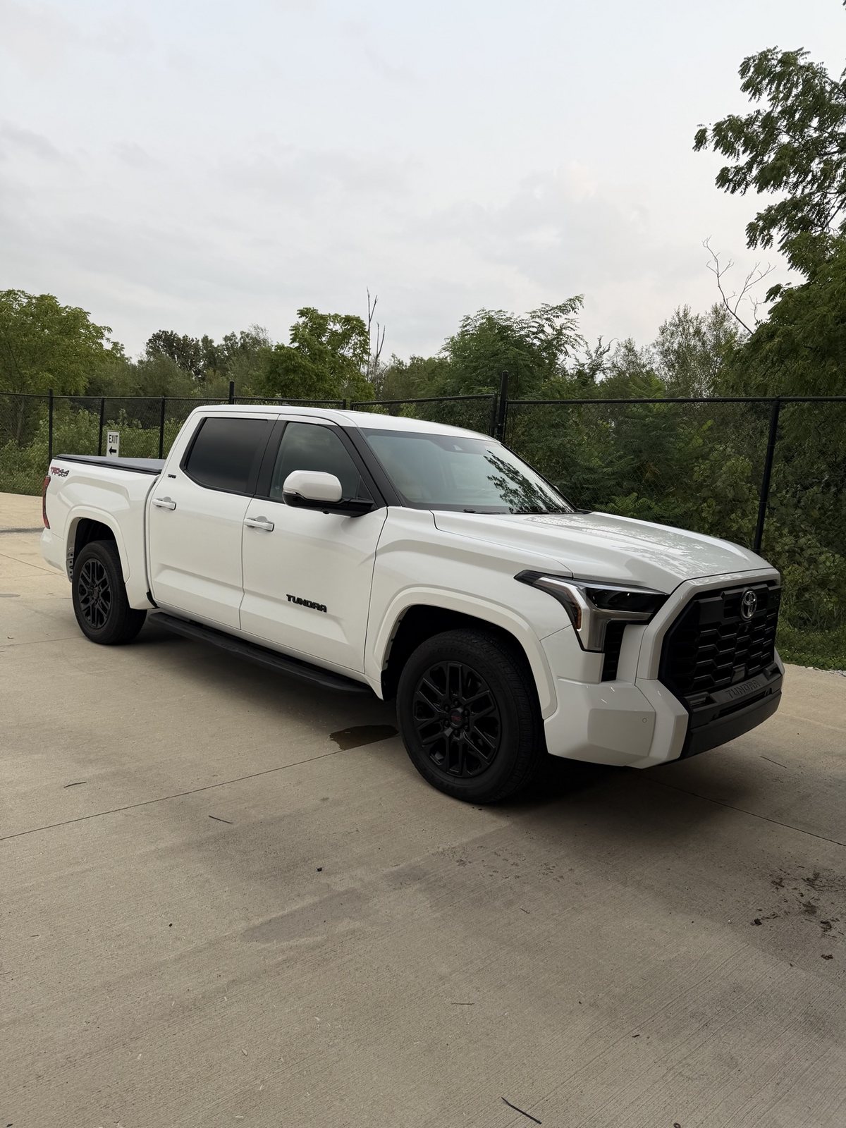 White Toyota Tundra before its two-tone wrap, stock all-white
